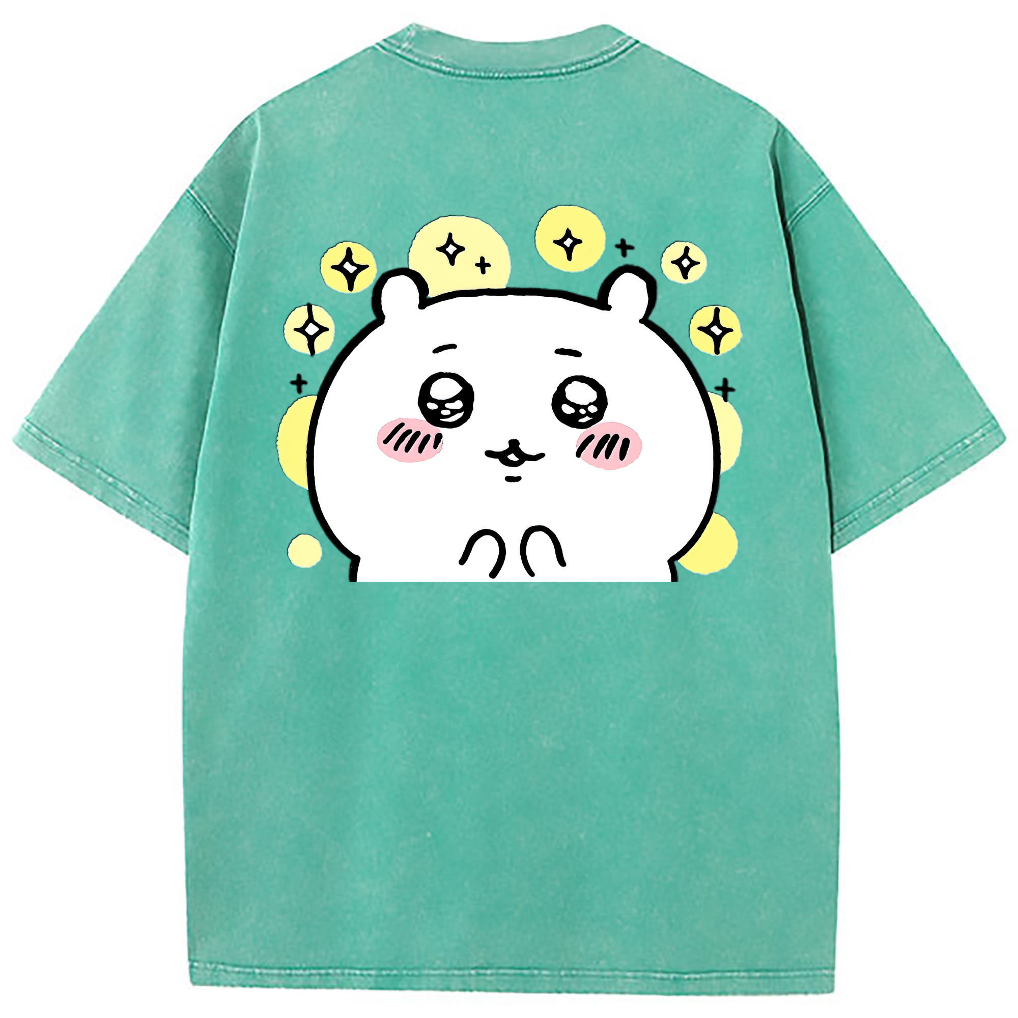 （画像用） ちいかわ ちいかわ Chii-kawa chiikawa 綿100% ヴィンテージ風 半袖Tシャツ（背面プリント）